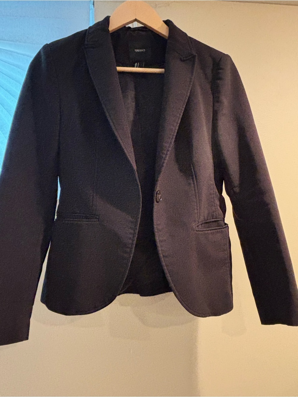 Forever 21 Women’s Dark Navy Tailored Single-Button Blazer